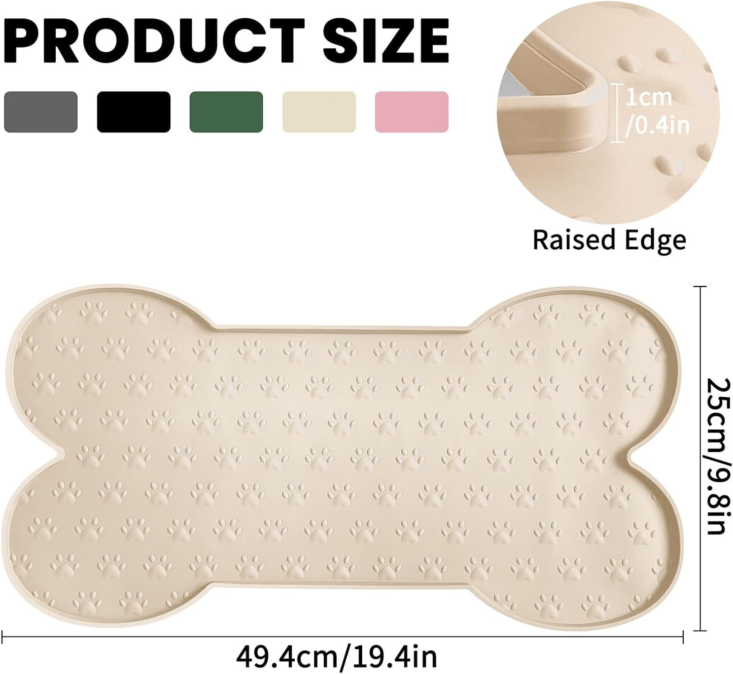 Dog Food Mat Anti-Slip Silicone Dog Bowl Mat Thicker