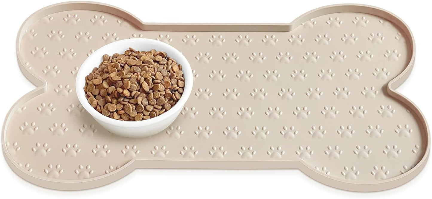 Dog Food Mat Anti-Slip Silicone Dog Bowl Mat Thicker