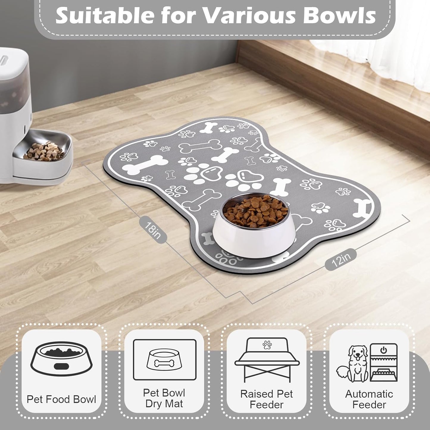 Dog Cat Food Mat,Rapid Absorbent Pet Feeding Mat