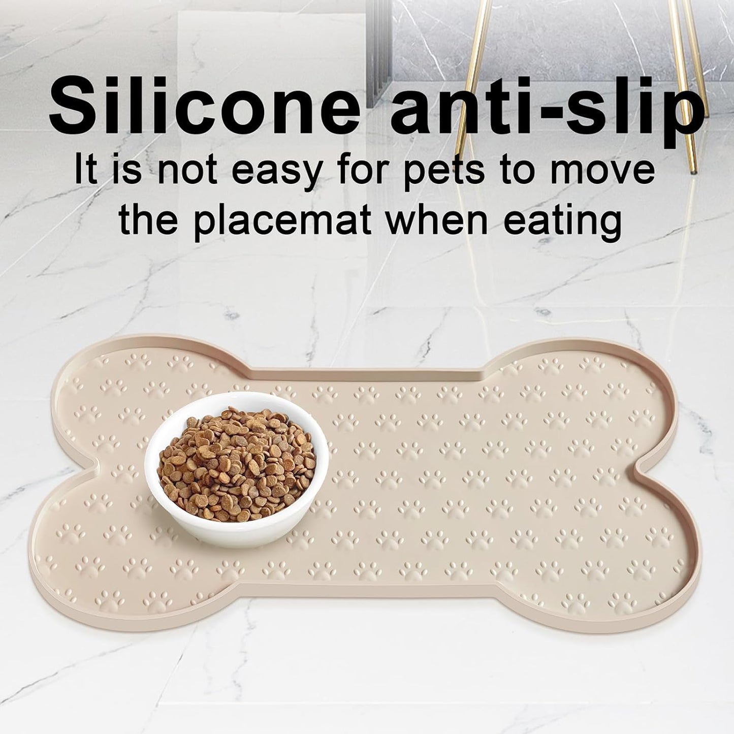Dog Food Mat Anti-Slip Silicone Dog Bowl Mat Thicker