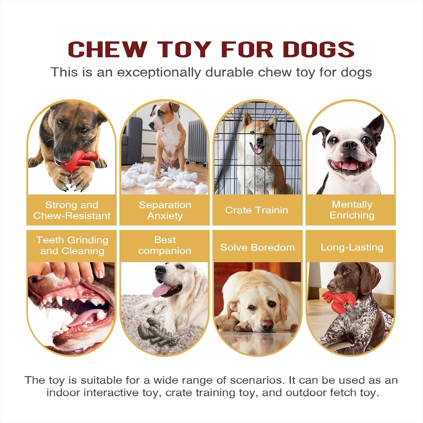 Dog Chew Indestructible Sturdy Toy for Medium/Large Aggressive Chewers