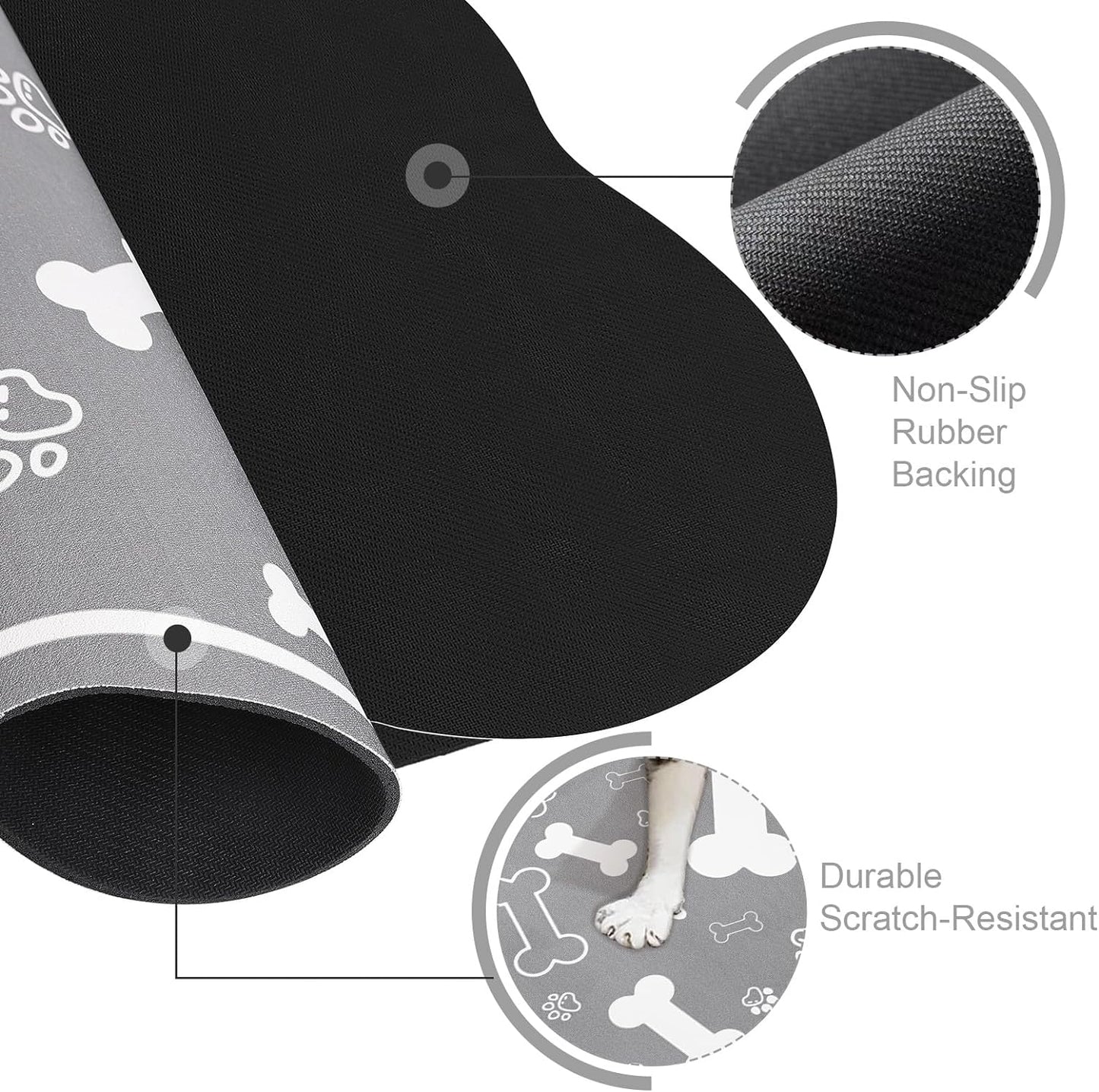 Dog Cat Food Mat,Rapid Absorbent Pet Feeding Mat
