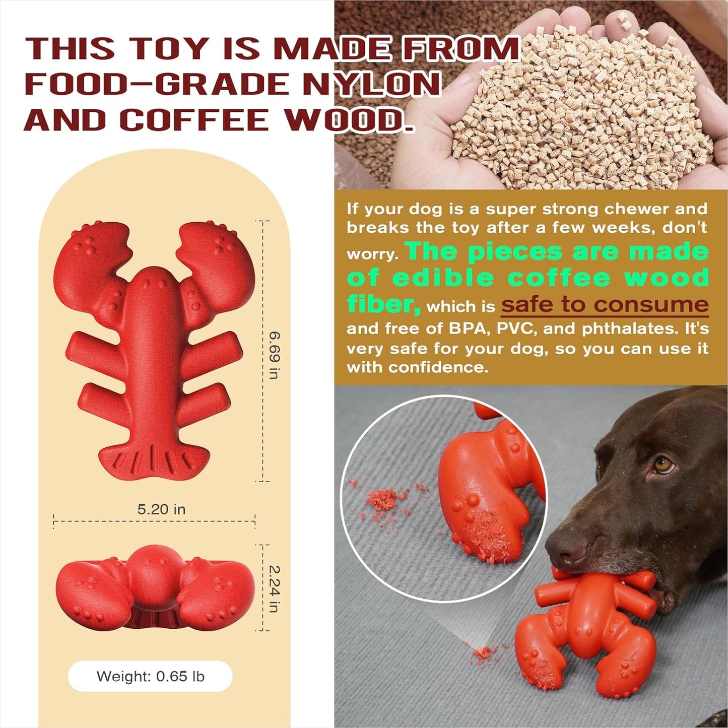 Dog Chew Indestructible Sturdy Toy for Medium/Large Aggressive Chewers