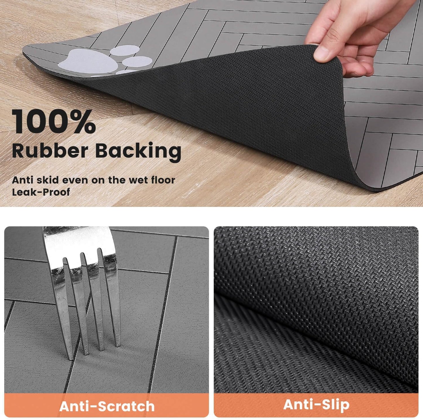 Pet Feeding Mat-Absorbent Pet Placemat for Food and Water Bowl